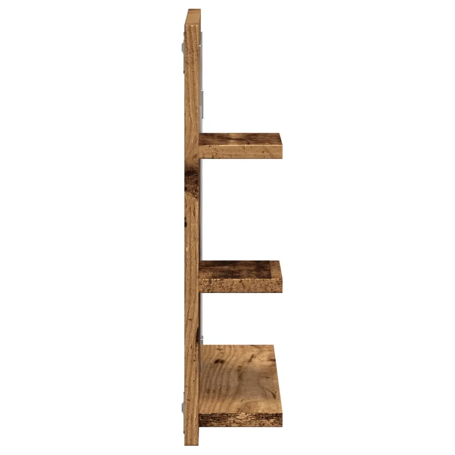 Armoire à miroir de salle de bain vieux bois bois d'ingénierie - 5