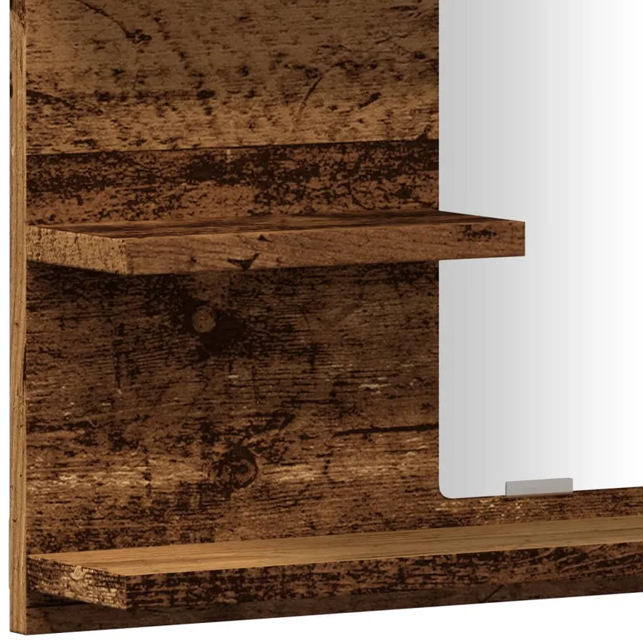 Armoire à miroir de salle de bain vieux bois bois d'ingénierie - 8