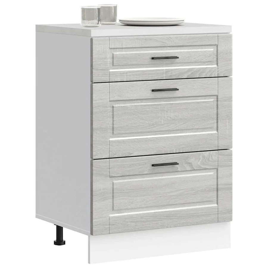 Armoire de cuisine Porto sonoma gris bois d'ingénierie