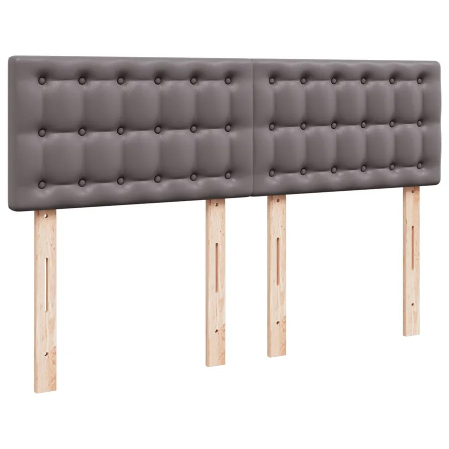 Sommier à lattes de lit avec matelas Gris 140x190 cm Similicuir - 7