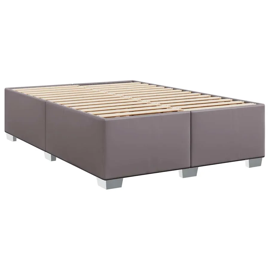 Sommier à lattes de lit avec matelas Gris 140x190 cm Similicuir - 8