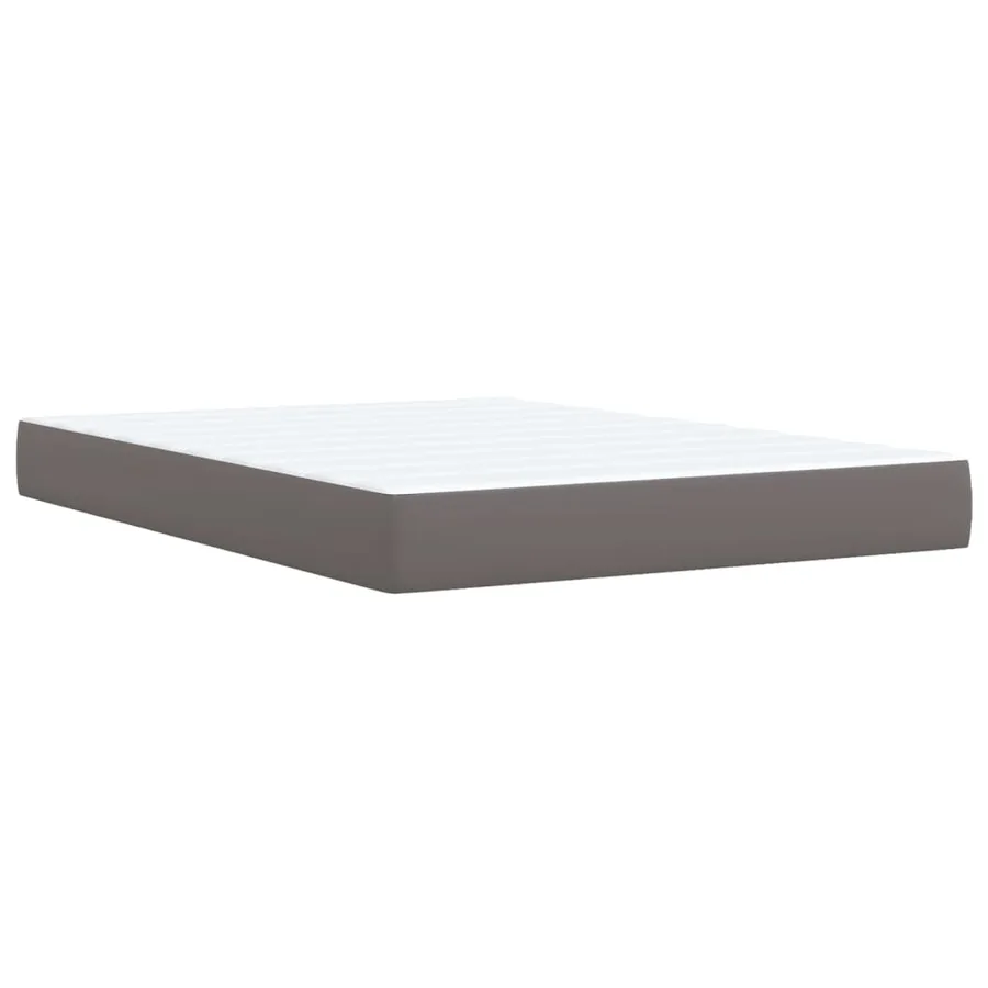 Sommier à lattes de lit avec matelas Gris 140x190 cm Similicuir - 10