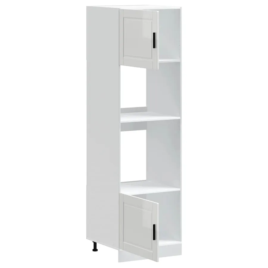 Armoires de four 2 pcs Porto blanc brillant bois d'ingénierie - 5
