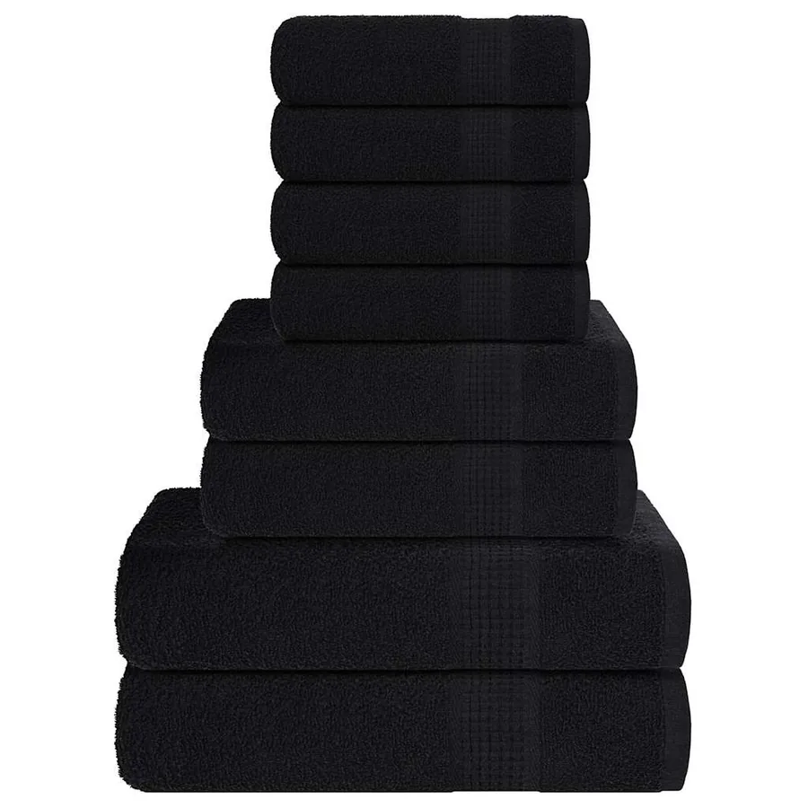 Ensemble de serviettes FROGN 8 pcs noir 360 g/m²