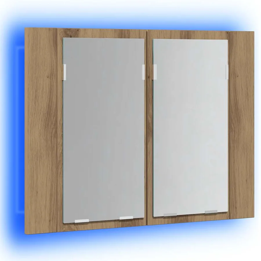 Armoire à miroir LED chêne artisanal 60x12x45cm bois ingénierie - 4