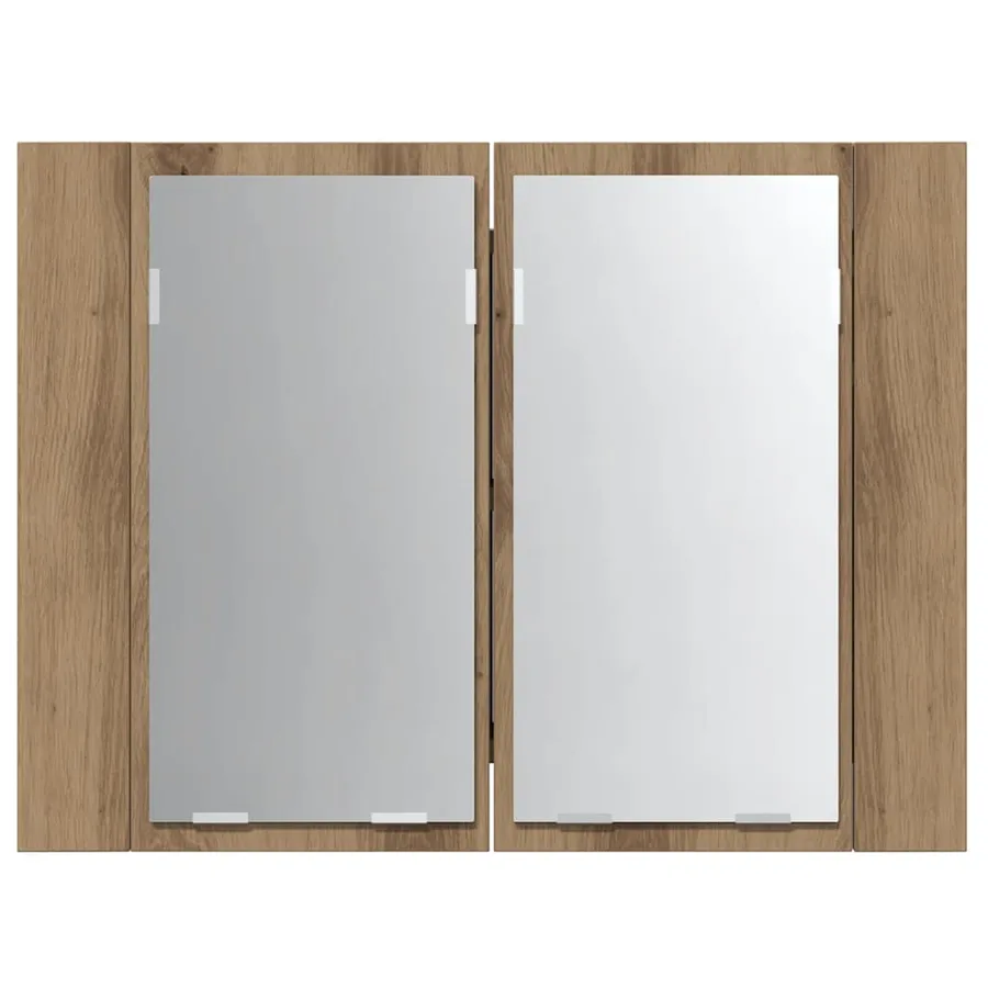 Armoire à miroir LED chêne artisanal 60x12x45cm bois ingénierie - 6