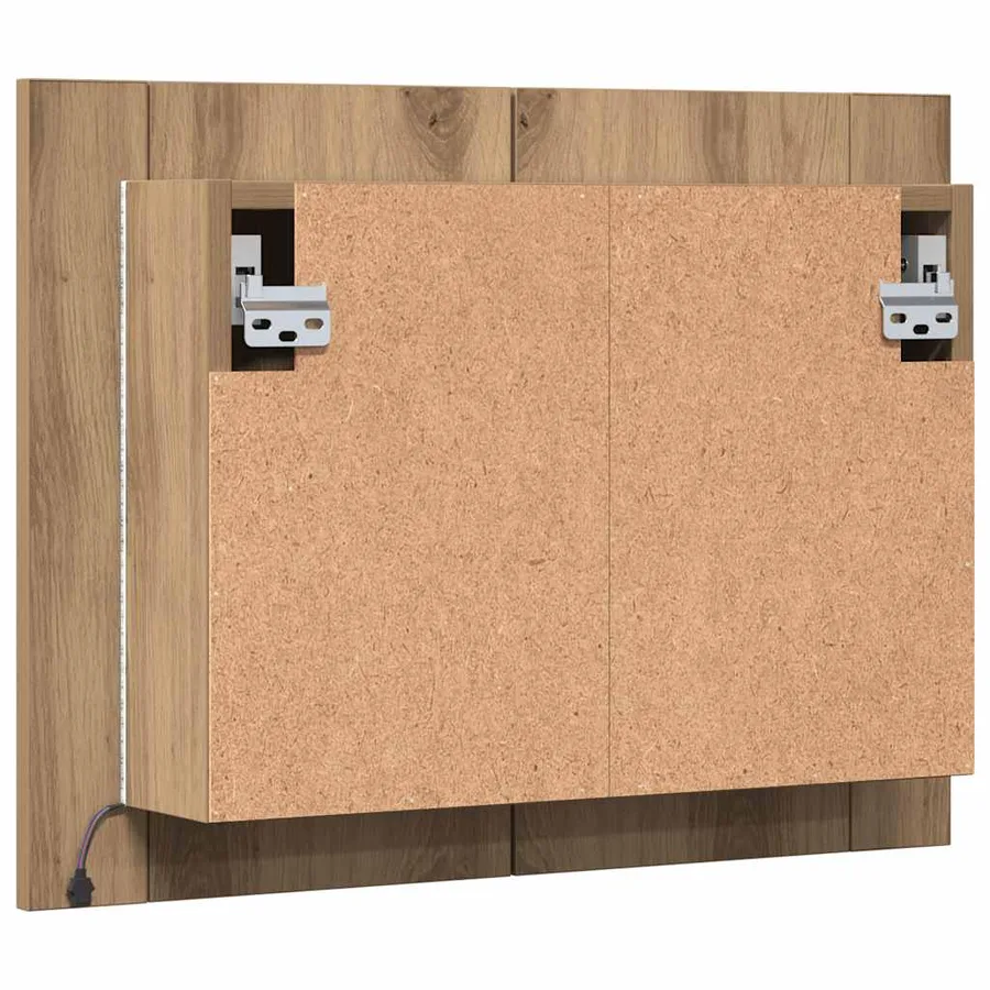 Armoire à miroir LED chêne artisanal 60x12x45cm bois ingénierie - 9