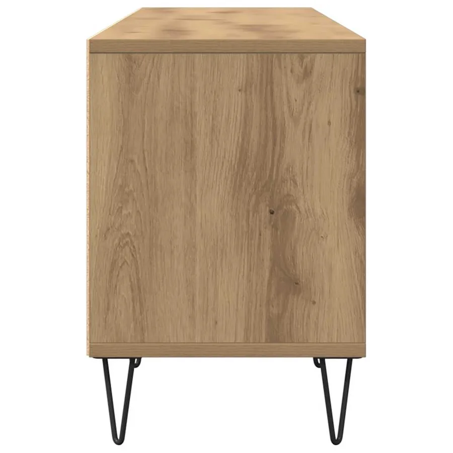 Meuble TV chêne artisanal 150x30x44,5 cm bois d'ingénierie - 6