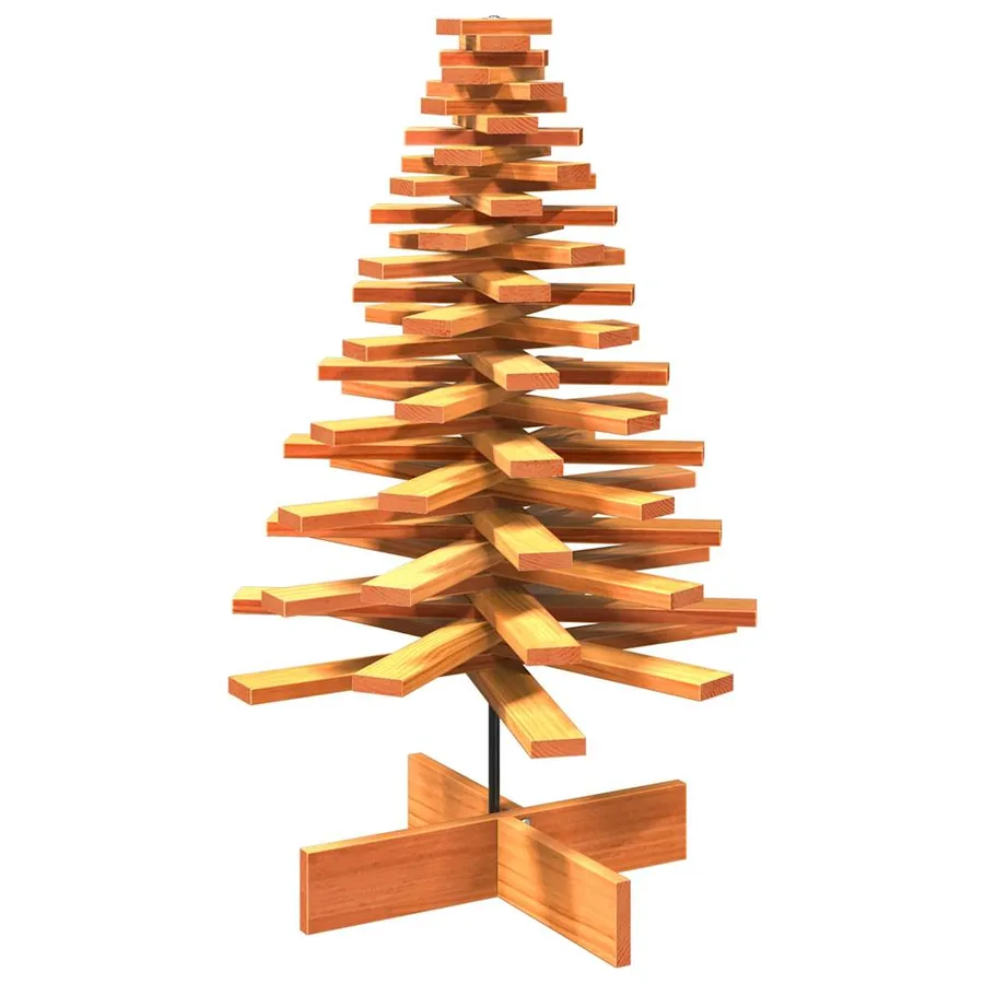 Arbre de Noël en bois pour décoration 100 cm bois de pin massif - 2