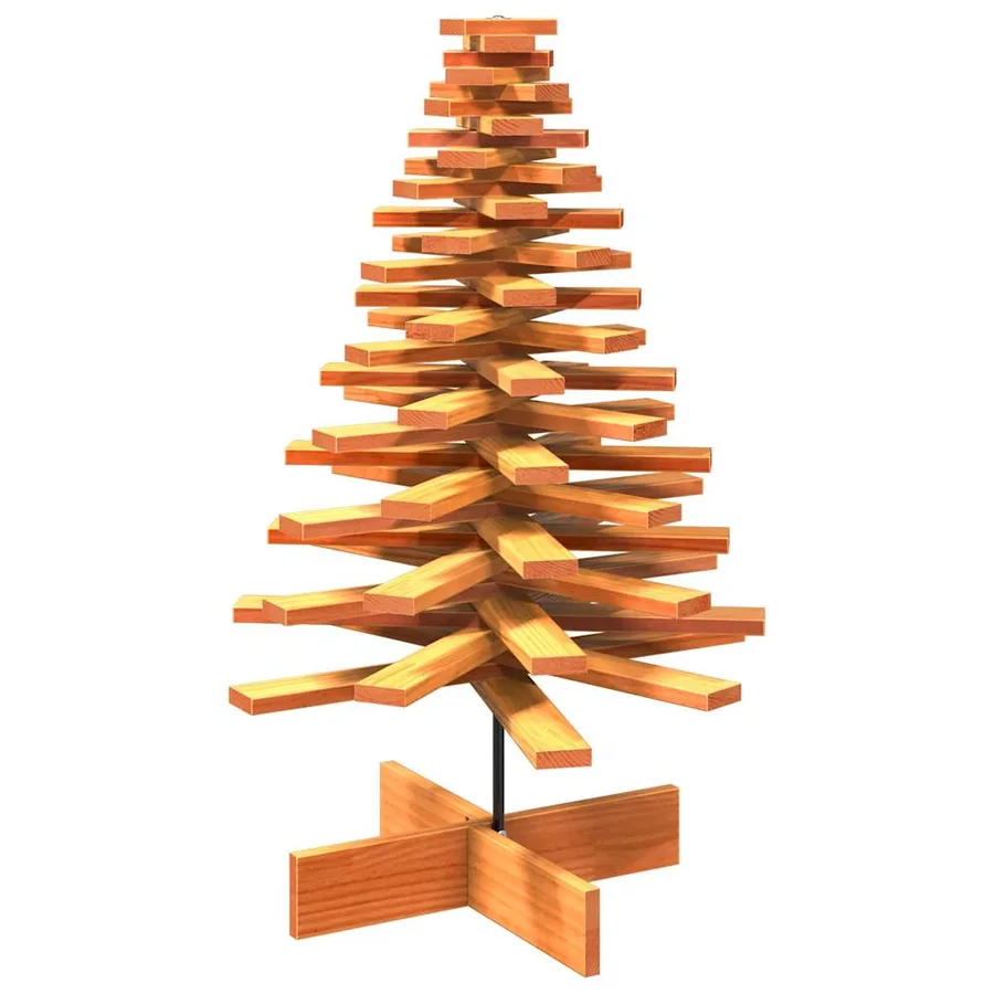 Arbre de Noël en bois pour décoration 100 cm bois de pin massif - 5