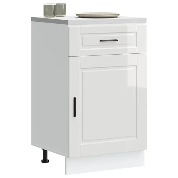 Armoire de cuisine Porto blanc brillant bois ingénierie