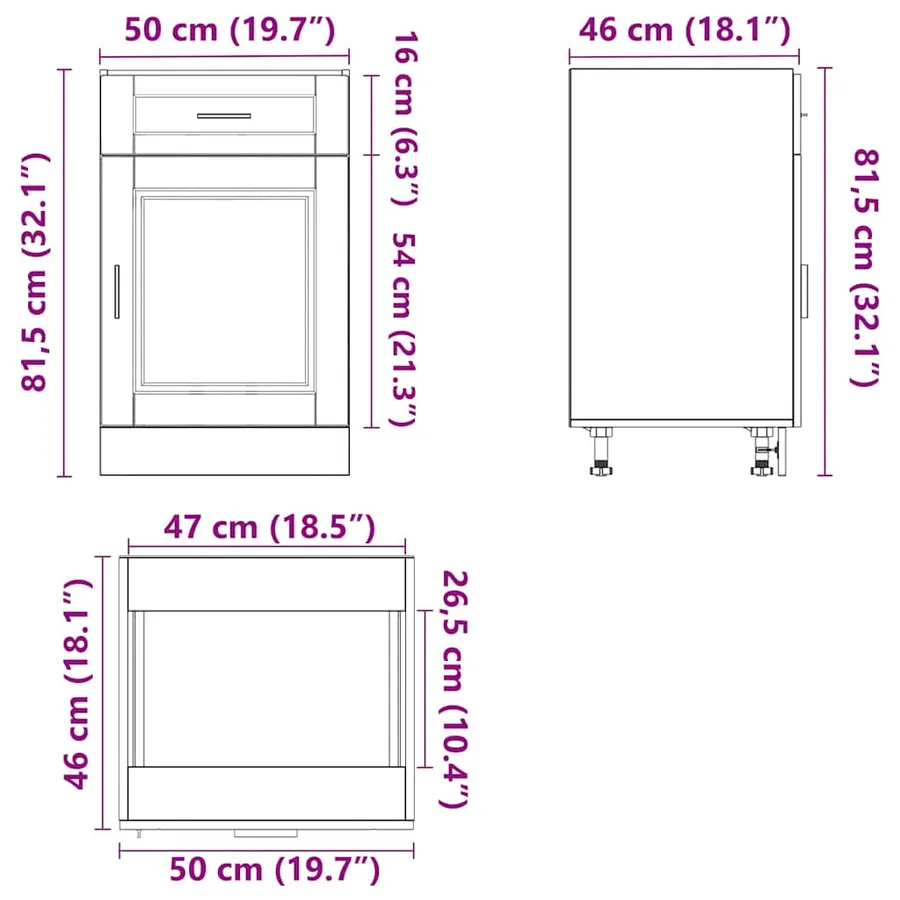 Armoire de cuisine Porto blanc brillant bois ingénierie - 12