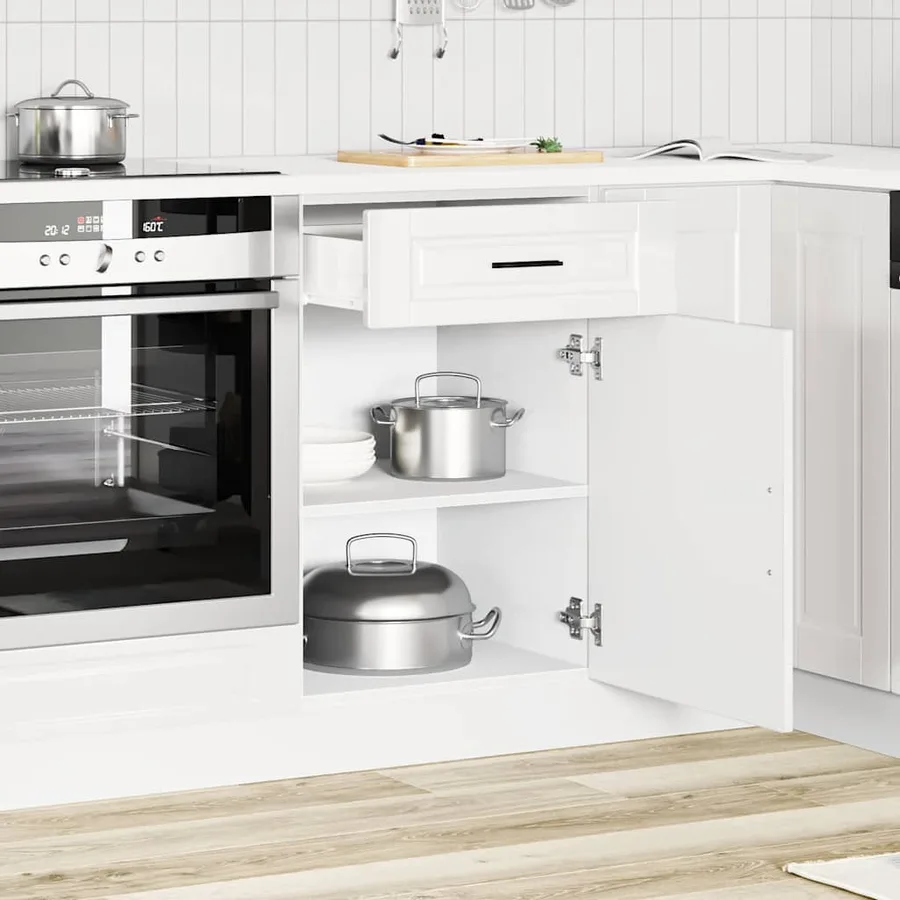Armoire de cuisine Porto blanc brillant bois ingénierie - 3