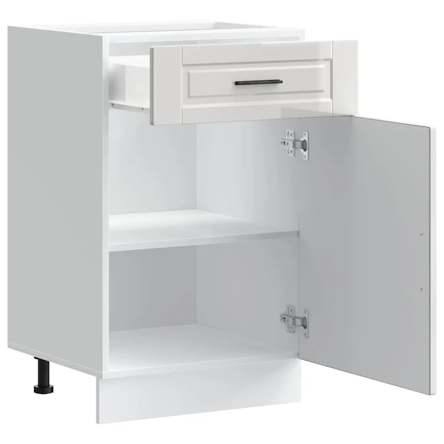 Armoire de cuisine Porto blanc brillant bois ingénierie - 5
