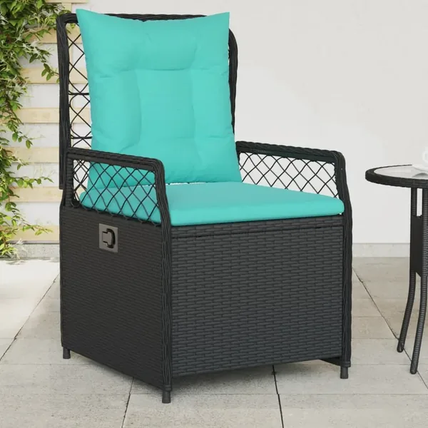Chaises de jardin inclinables lot de 2 noir résine tressée