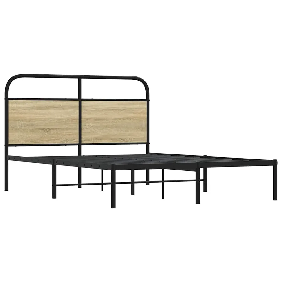 Cadre de lit sans matelas 135x190 cm chêne sonoma - 5