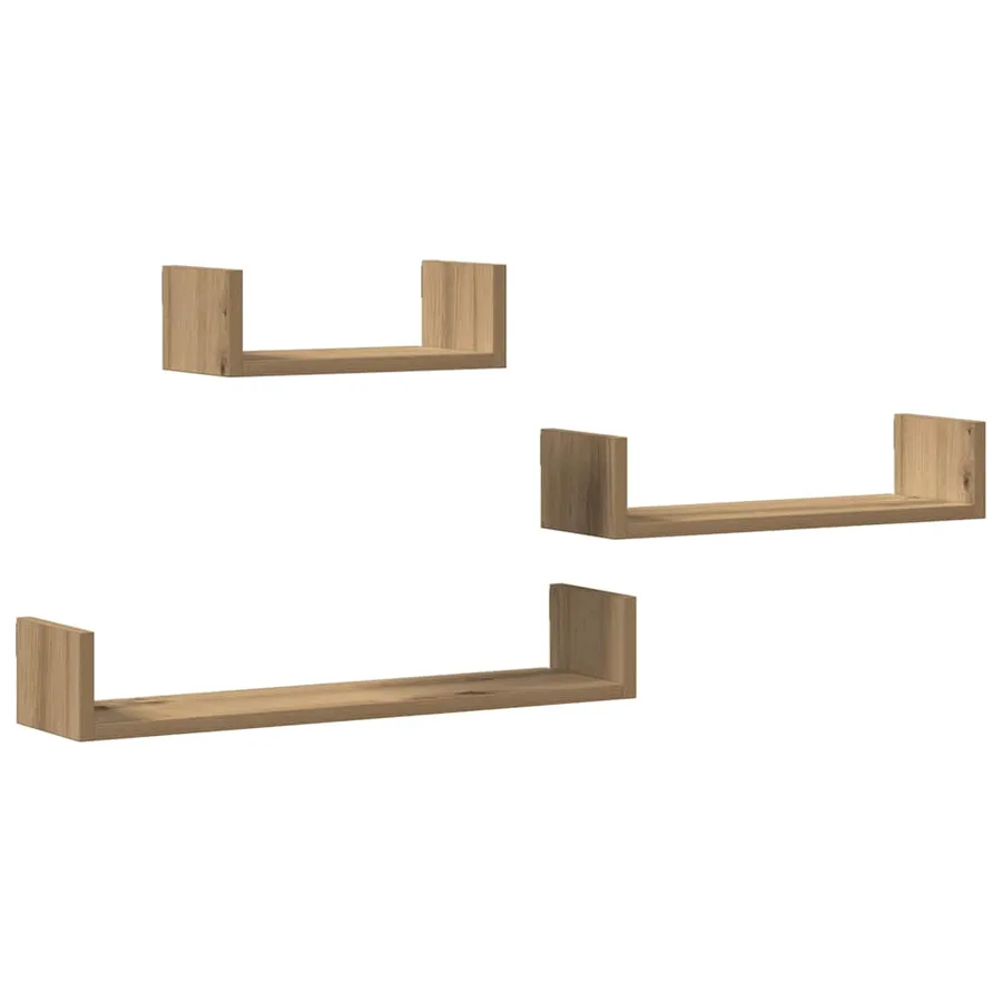 Étagères murales 3 pcs chêne artisanal bois d'ingénierie - 2
