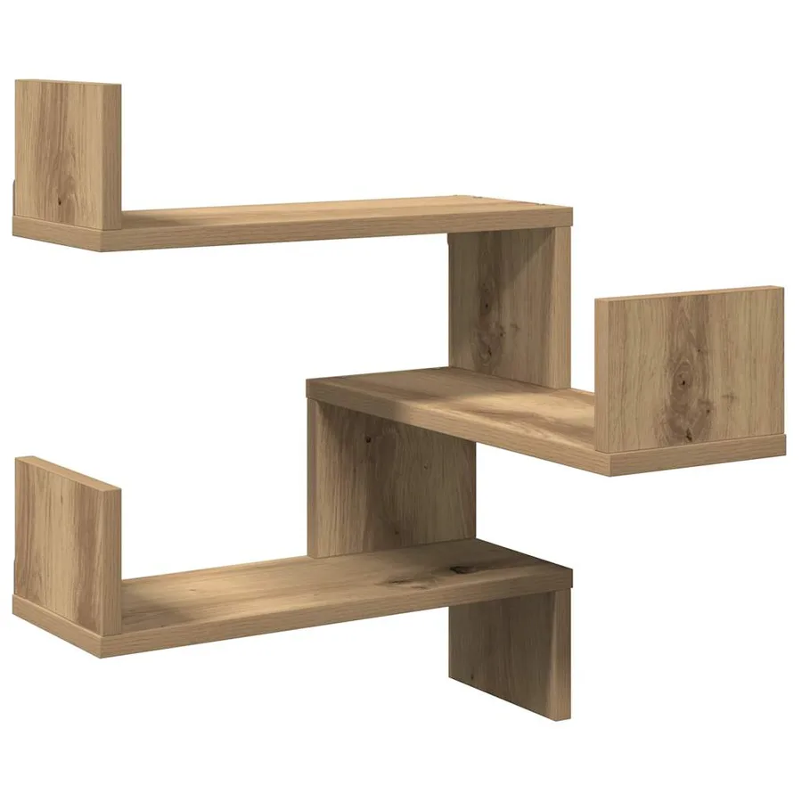 Étagère d'angle murale chêne artisanal 40x40x49,5 cm - 2