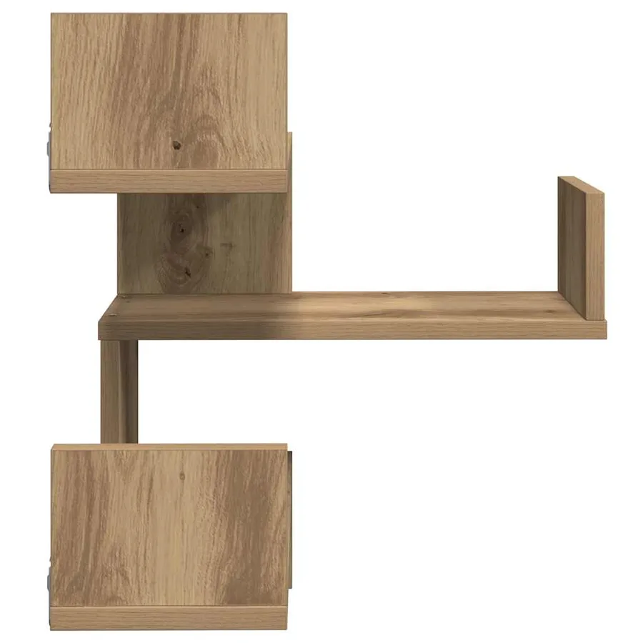 Étagère d'angle murale chêne artisanal 40x40x49,5 cm - 7