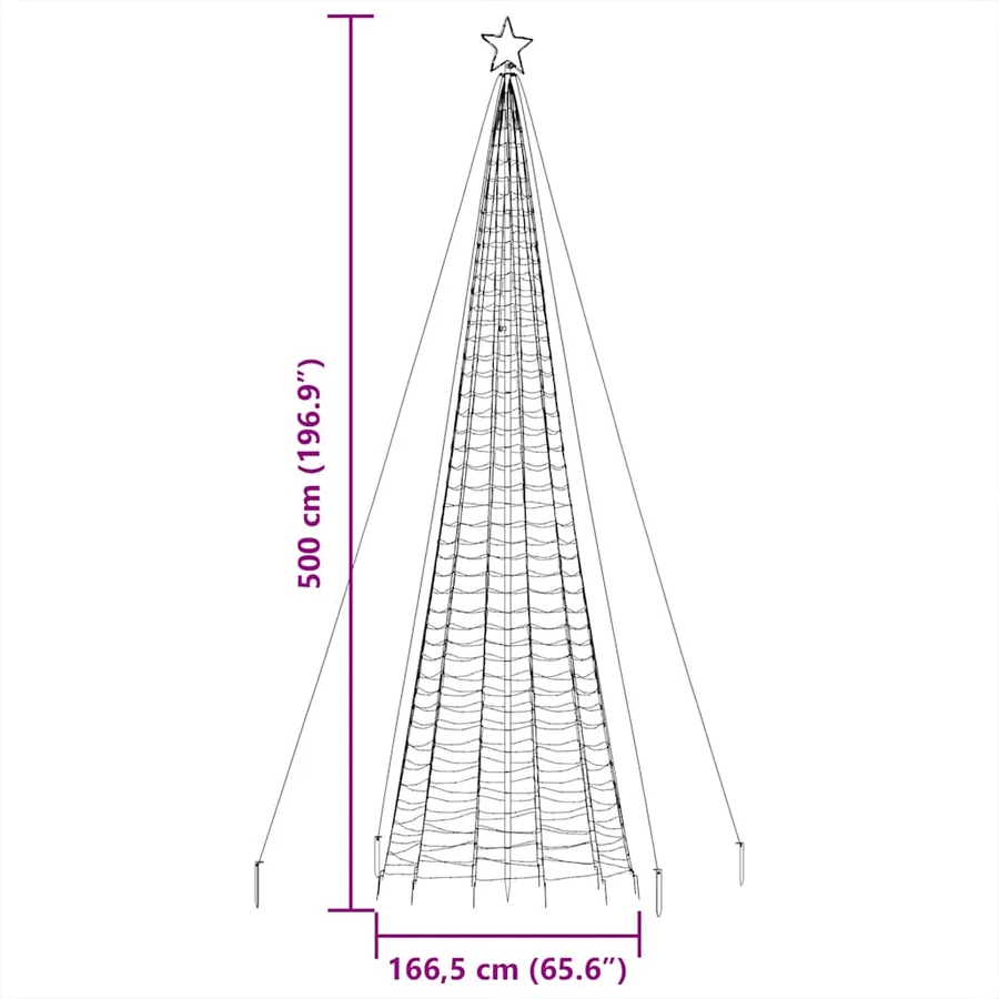 Sapin de Noël à LED avec pointes 1534 LED bleu 500 cm - 12