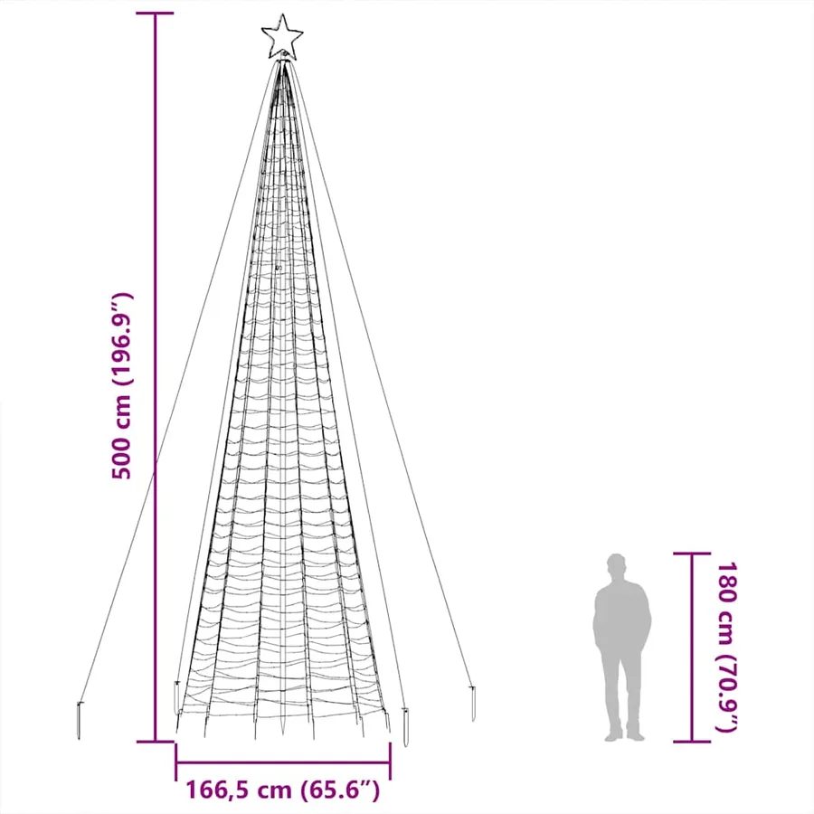 Sapin de Noël à LED avec pointes 1534 LED bleu 500 cm - 13