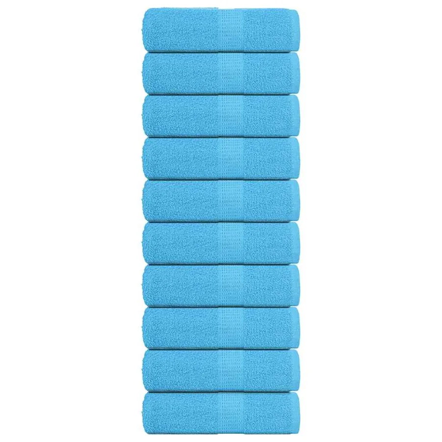 Serviettes de toilette FROGN 10 pièces Turquoise 30x30 cm 360 g/m²