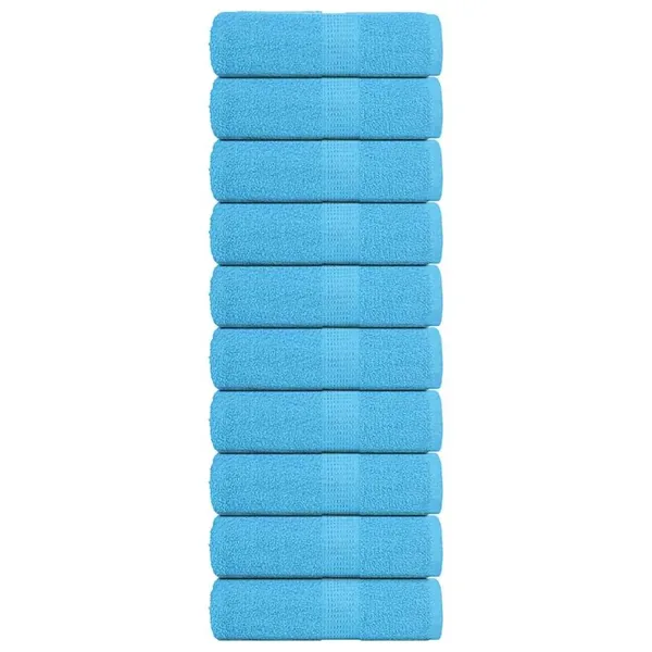 Serviettes de toilette FROGN 10 pièces Turquoise 30x30 cm 360 g/m²