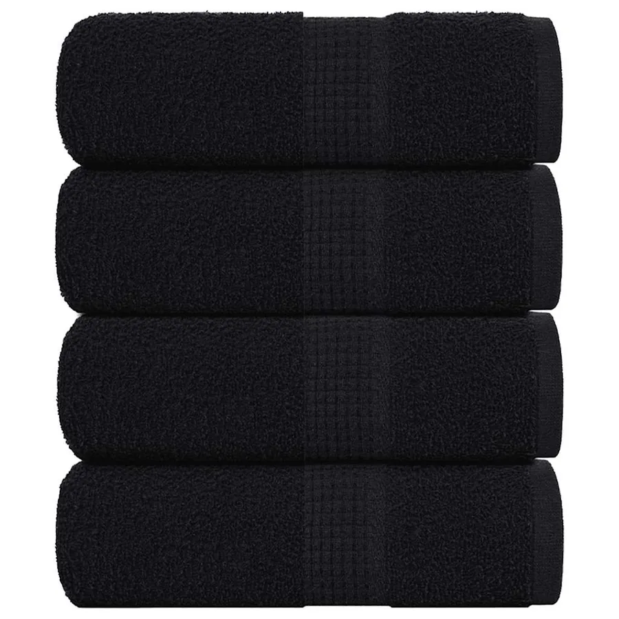 Serviettes de toilette FROGN 4 pièces Noir 30x30 cm 360 g/m²
