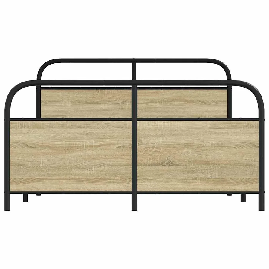 Cadre de lit en métal sans matelas chêne sonoma 140x200 cm - 4
