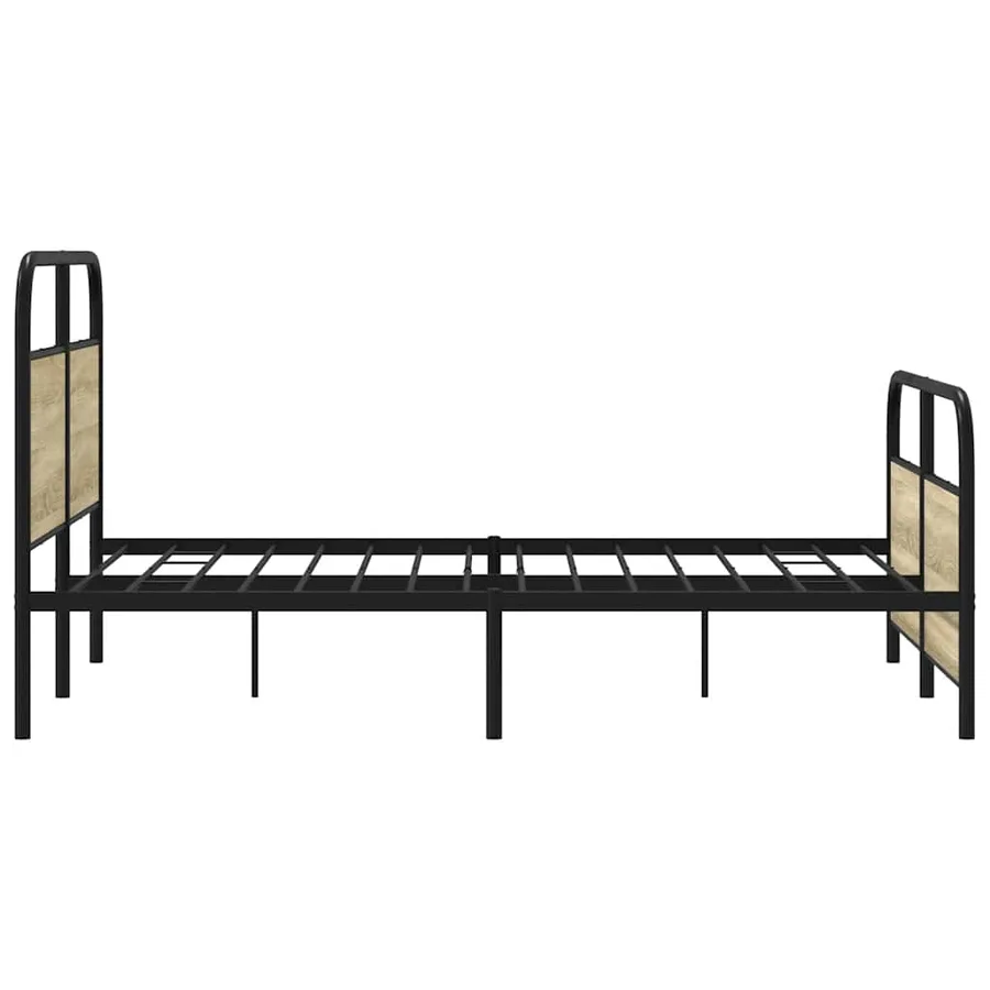 Cadre de lit en métal sans matelas chêne sonoma 140x200 cm - 5