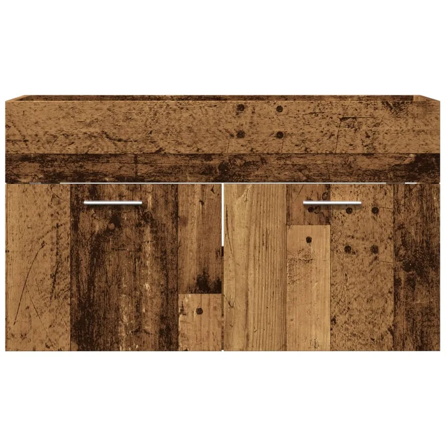 Armoire lavabo de salle de bain vieux bois bois d'ingénierie - 4