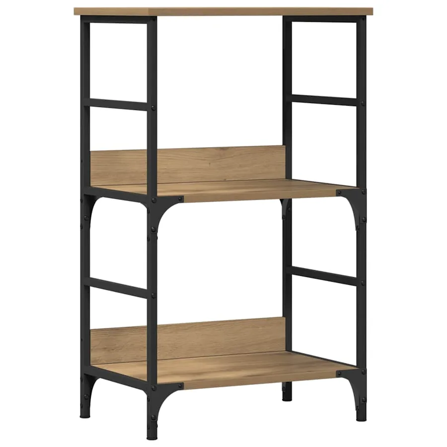 Bibliothèque chêne artisanal 50x33x82 cm bois d'ingénierie - 2