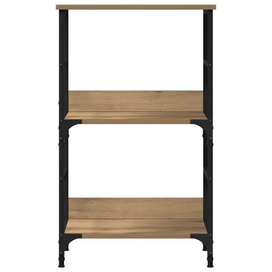 Bibliothèque chêne artisanal 50x33x82 cm bois d'ingénierie - 4