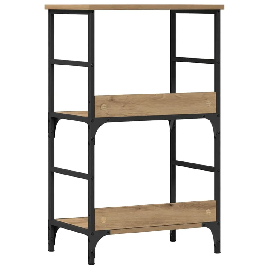 Bibliothèque chêne artisanal 50x33x82 cm bois d'ingénierie - 6