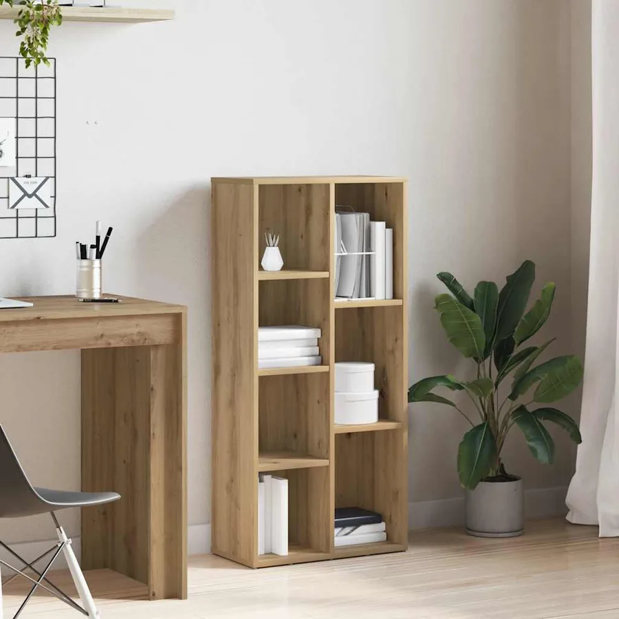 Bibliothèque chêne artisanal 50x25x104 cm
