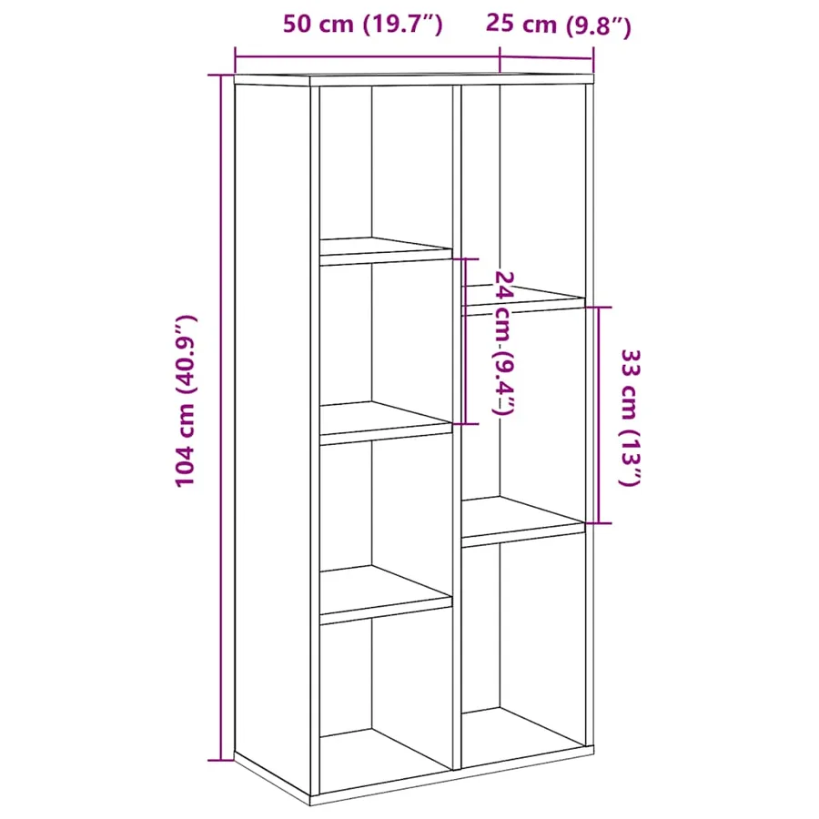 Bibliothèque chêne artisanal 50x25x104 cm - 11