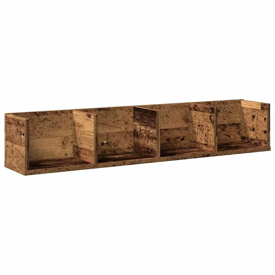 Étagère murale à CD vieux bois 100x18x18 cm bois d'ingénierie - 2