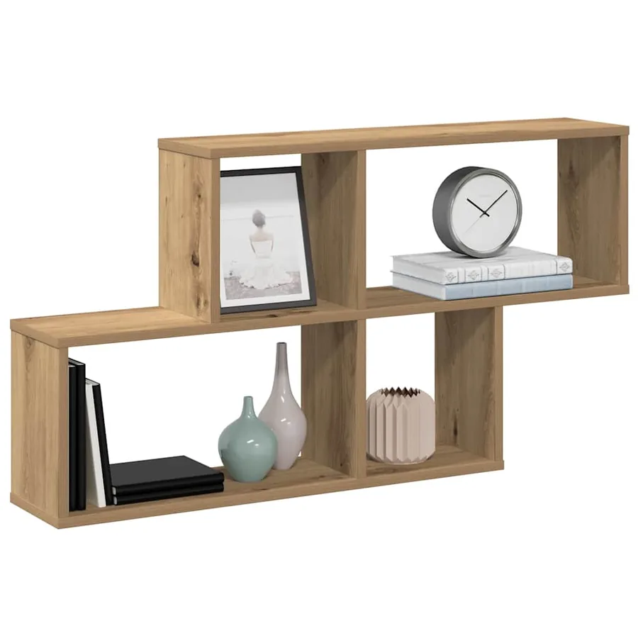 Étagère murale chêne artisanal 100x18x53 cm bois d'ingénierie