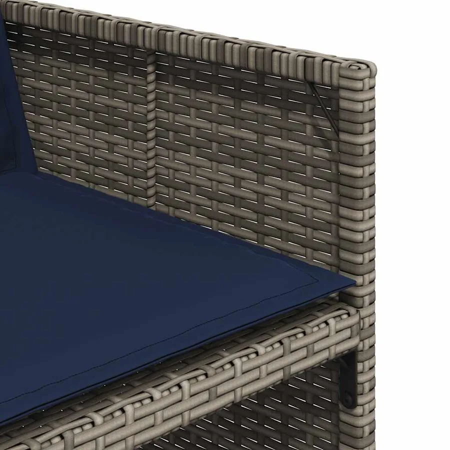 Ensemble à manger de jardin 9 pcs coussins gris résine tressée - 9