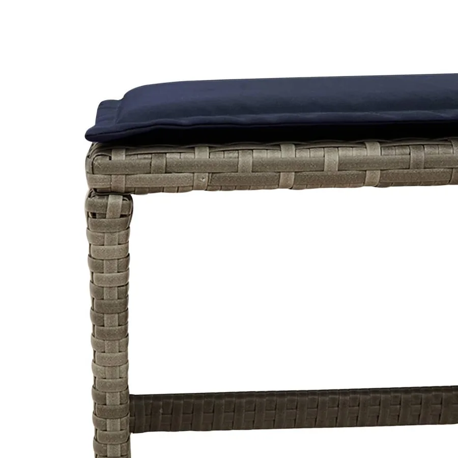 Ensemble à manger de jardin 15 pcs coussins gris résine tressée - 8