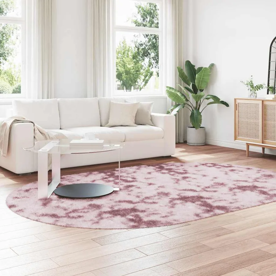 Tapis Shaggy à poils longs NAVARRA rose poudré 300x200 cm - 3