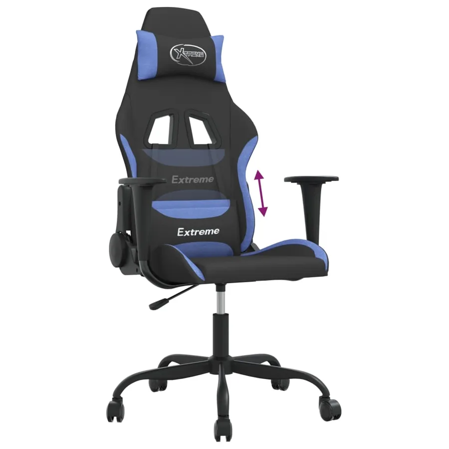 Chaise de jeu Noir et bleu Tissu - 7