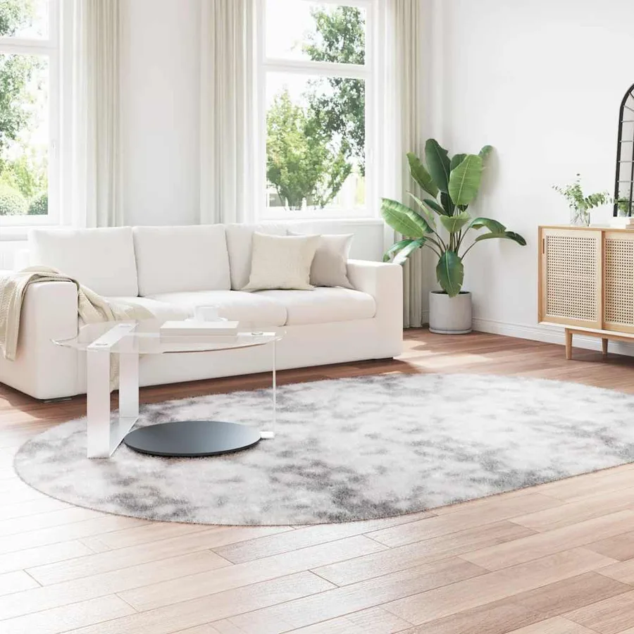Tapis shaggy à poils longs NAVARRA gris argenté 300x200 cm - 3