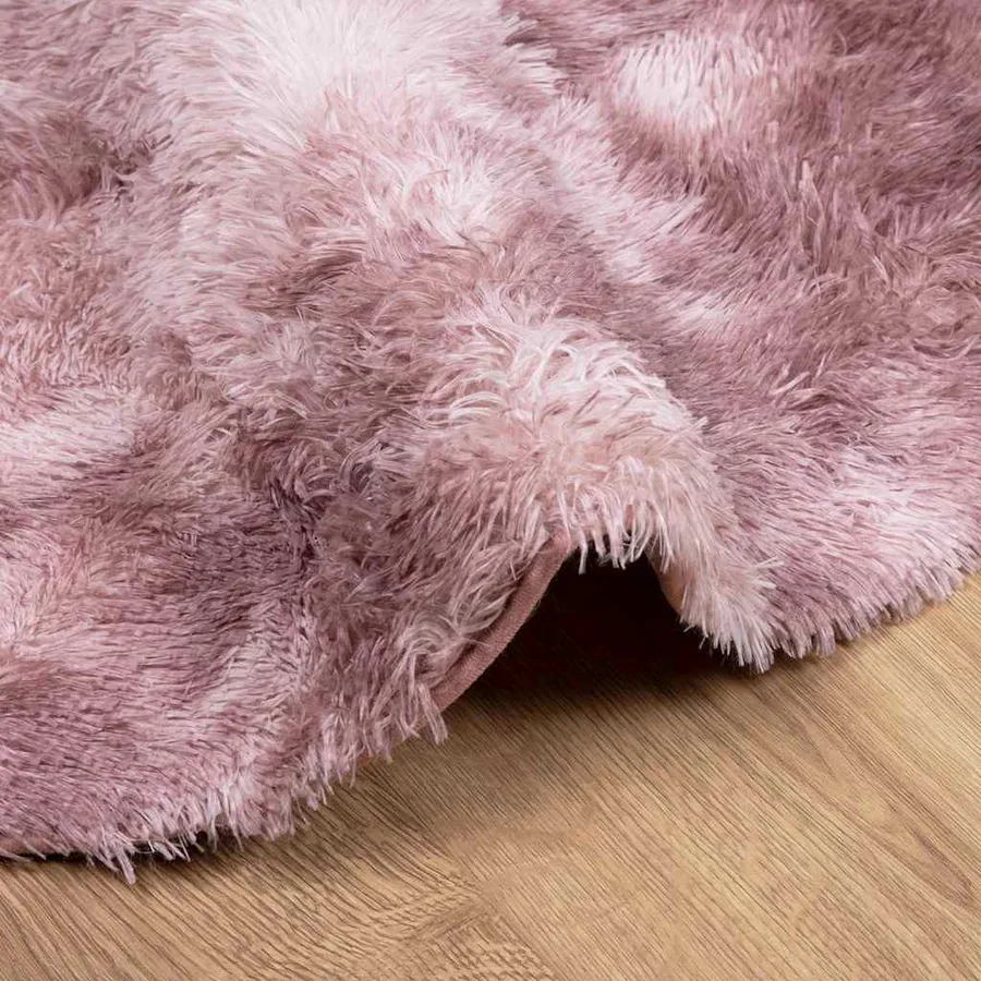 Tapis Shaggy à poils longs NAVARRA rose poudré 200x200 cm - 5