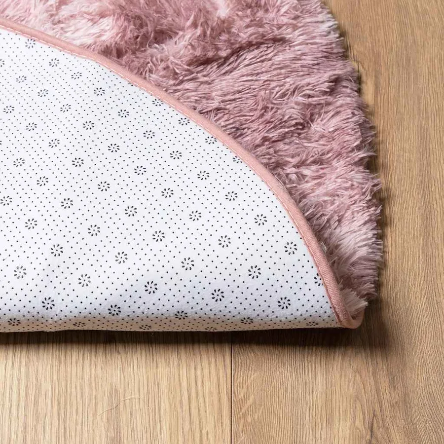 Tapis Shaggy à poils longs NAVARRA rose poudré 200x200 cm - 6