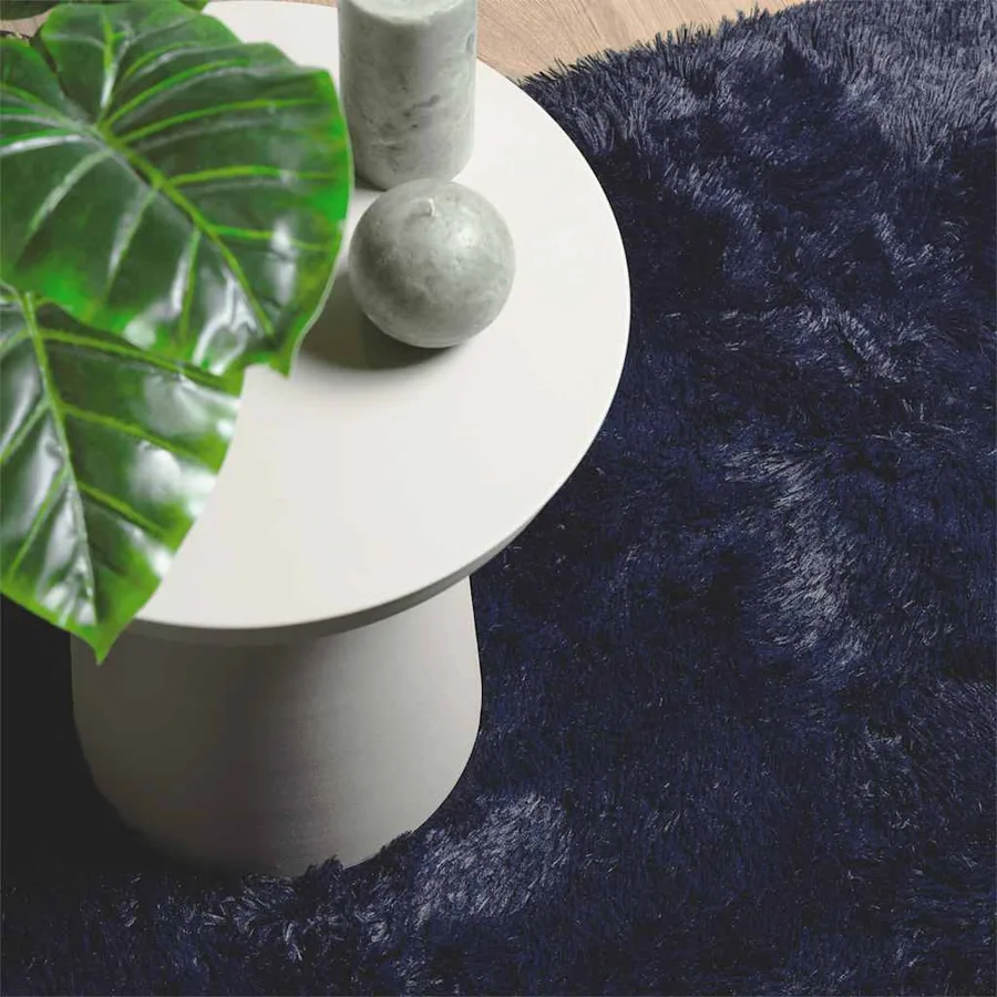 Tapis shaggy à poils longs NAVARRA bleu marine 240x240 cm - 8