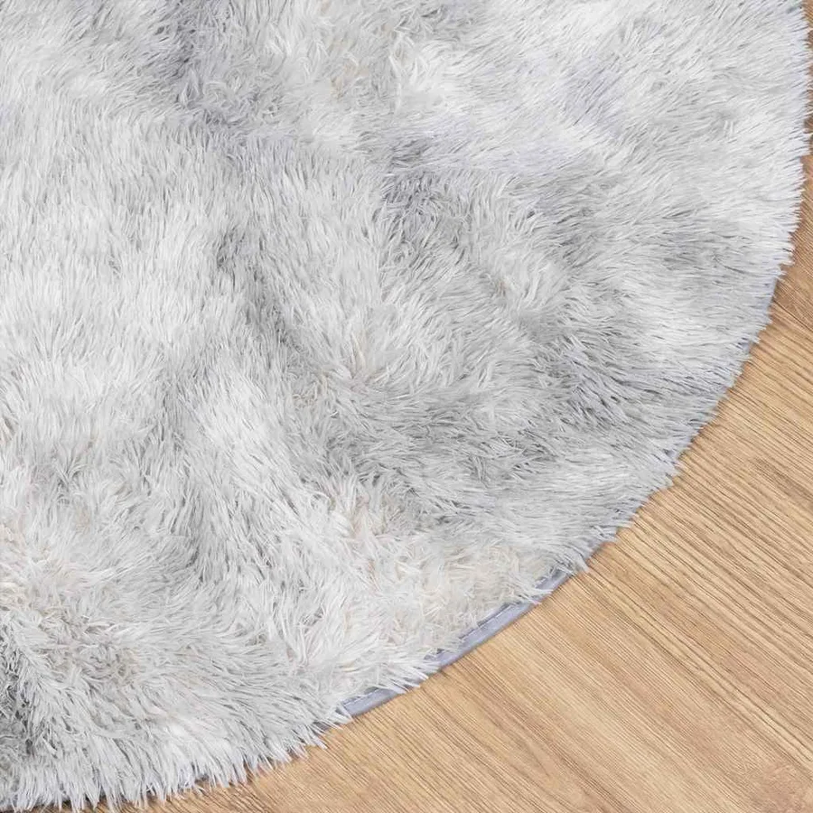 Tapis Shaggy à poils longs NAVARRA gris argenté 100x100 cm - 4