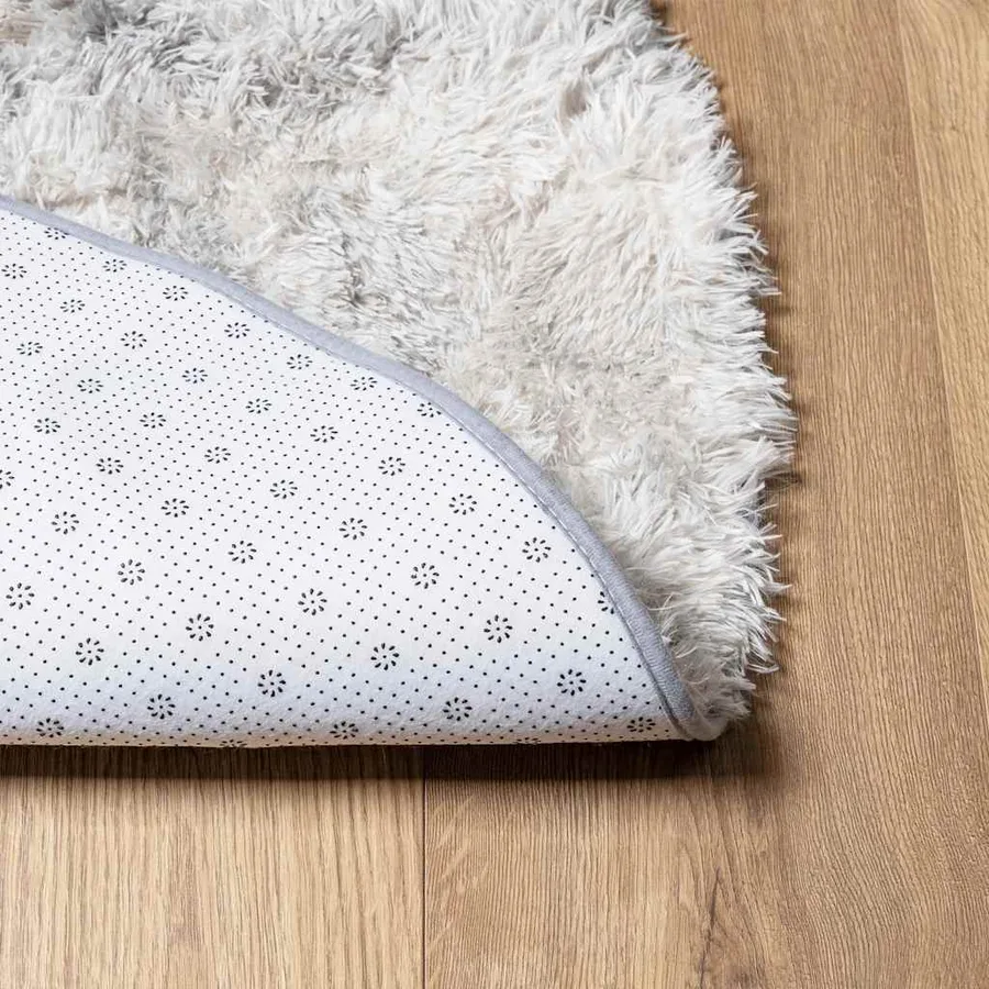 Tapis Shaggy à poils longs NAVARRA gris argenté 100x100 cm - 6