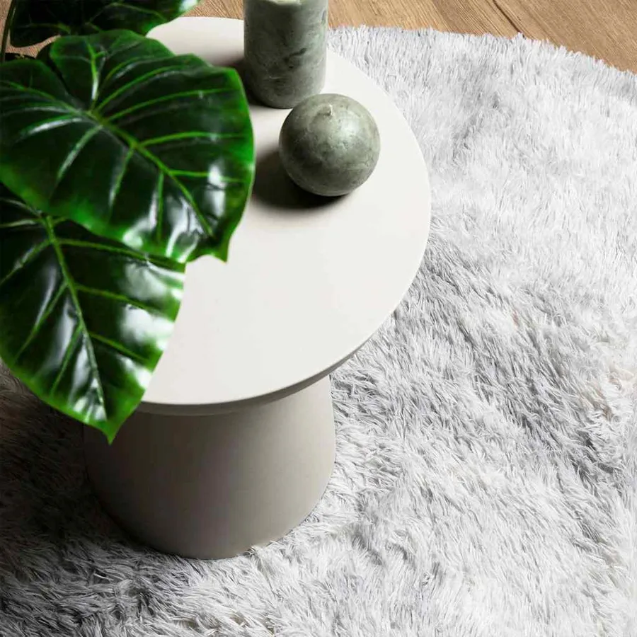 Tapis Shaggy à poils longs NAVARRA gris argenté 100x100 cm - 8