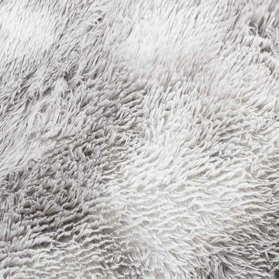 Tapis Shaggy à poils longs NAVARRA gris argenté 100x100 cm - 9